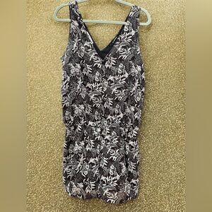 scotch and Soda Une Bonne Journee tropical birds romper with pockets